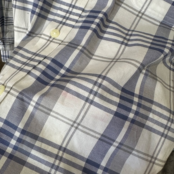 Nautica Shirt Men's Large Gray Navy Plaid 100% Cotton Long Sleeve Button-Down - Picture 3 of 5